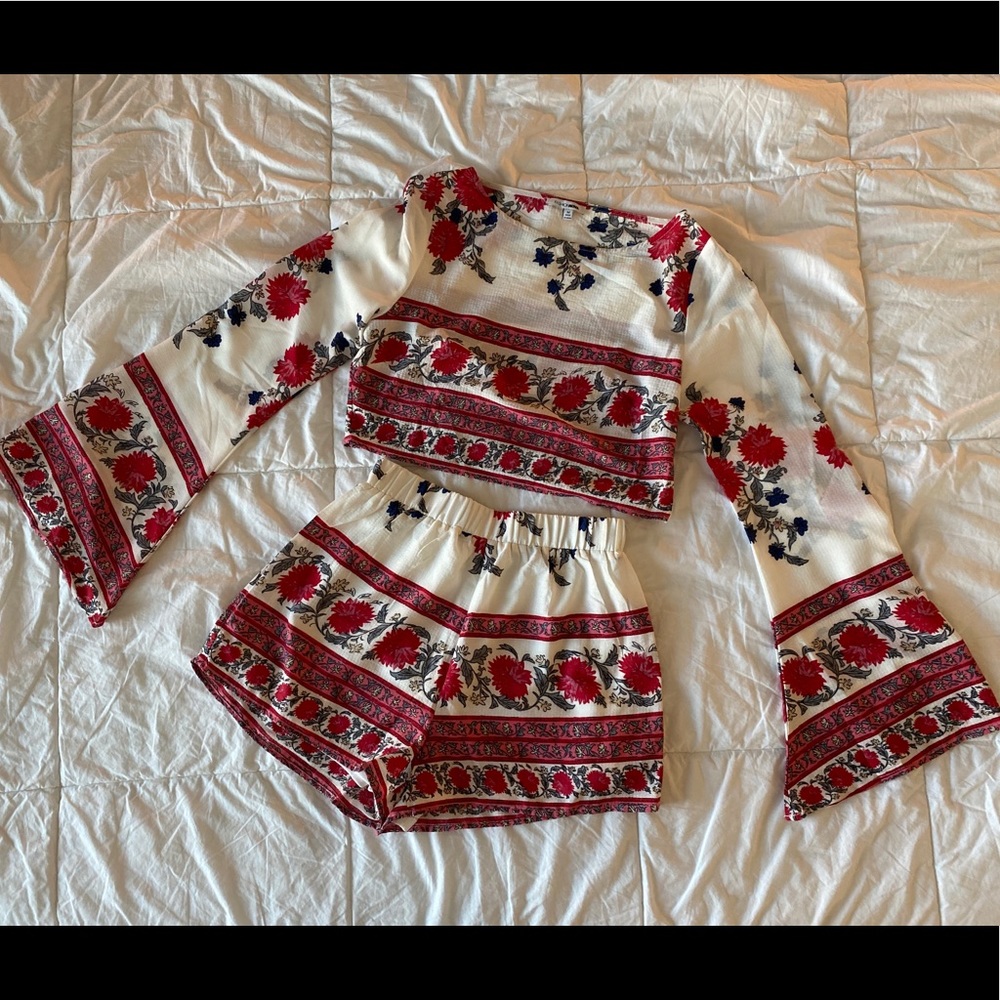 Two Piece Floral Short Set